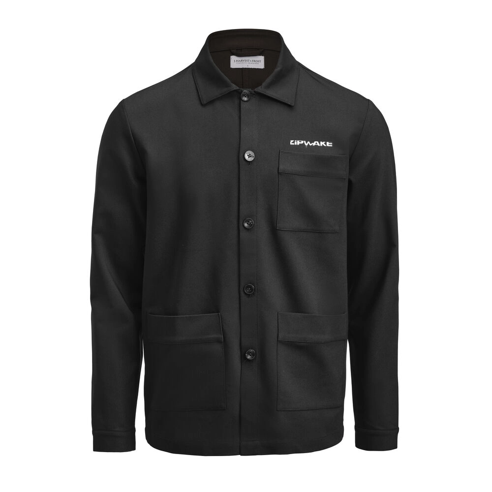 J.H&F Patch pocket Overshirt Black